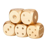 Dice Set with Box, 5pcs Aluminium Alloy Dices Set with Storage Box Suitable for a Variety of Table Games, Poker, Monopoly, etc(Gold-Rectangle-Gold)